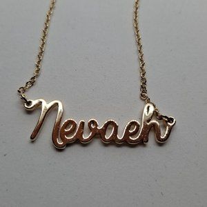 Nevaeh Name Necklace Personalized chain Gold Tone